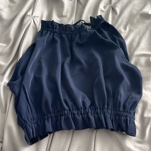 Blue High Neck Tank Top